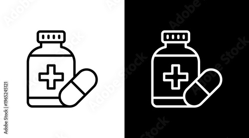Medication  White Icon Set Design