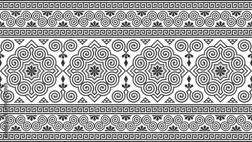 Hmong tribal design patterns feature unique black designs, suitable for use in clothing, blankets, and wallpaper.