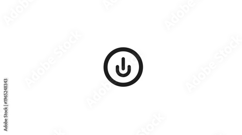 A minimalist image featuring the universal power symbol, a circle with a vertical line and a curve