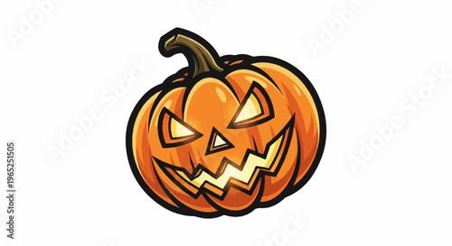 A spooky, illuminated jack-o'-lantern with a mischievous grin and glowing eyes