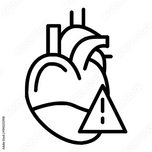 Heart health warning symbol, illustrating potential cardiovascular issues and medical alerts for heart conditions