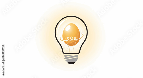 Lightbulb with glowing golden egg and filament