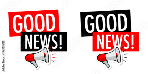 Text "Good news" with megaphone icon