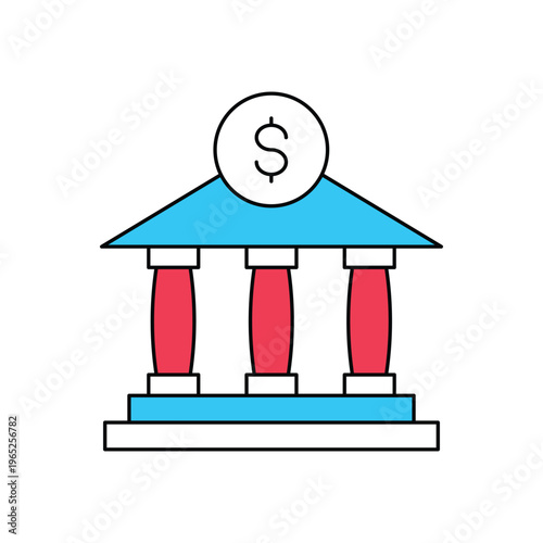 Bank Deposit  icon clean and modern vector illustration