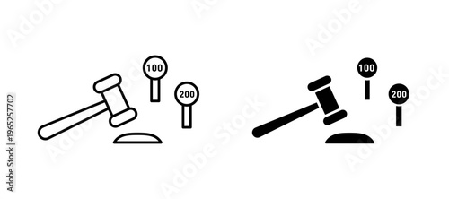 Принти на полотні Auction icon graphic vector. icon collection