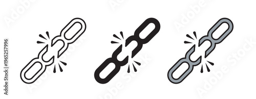 Broken link icon graphic vector. icon collection