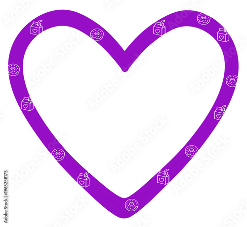 Purple Heart Outline Frame