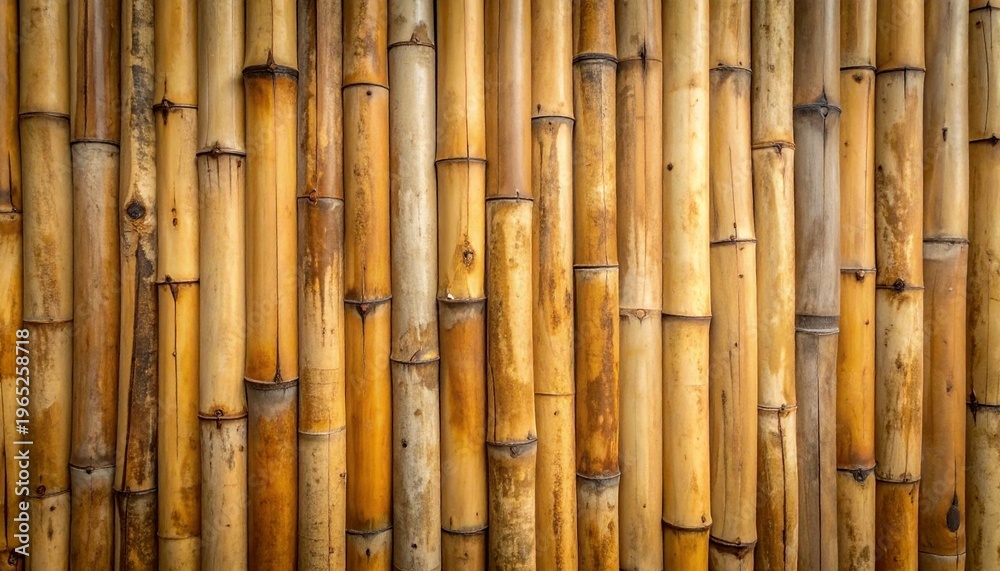 Naklejka premium Natural Bamboo Wall Texture Pattern for Eco Friendly Background Concept.