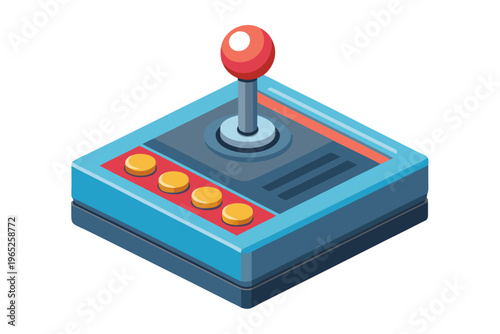 Compact joystick controller resting on neutral white surface