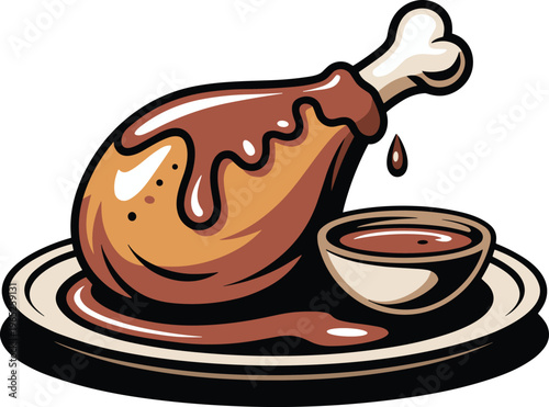 Roasted Chicken Leg with Gravy Sauce