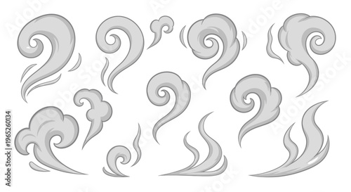Abstract Swirling Smoke and Steam Elements Collection