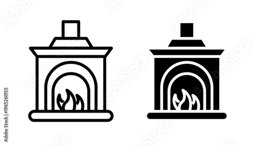 fireplace icon graphic vector. icon collection