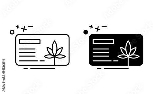 Medical marijuana card icon graphic vector. icon collection