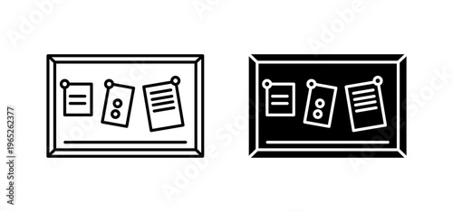 Notice board with notes icon graphic vector. icon collection