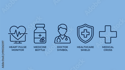 Modern Healthcare Line Icon Set