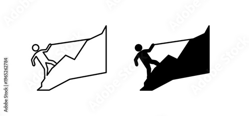 Rappelling icon graphic vector. icon collection