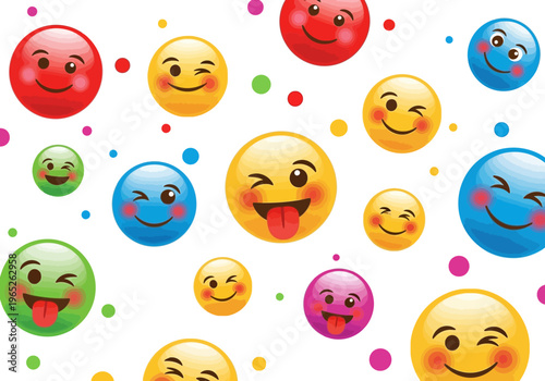 Colorful smiling emojis