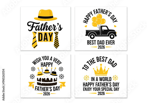 Individual fathers day greeting cards with various designs