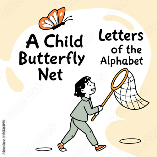 Child's Adventure: Catching Butterflies with Alphabet Learning