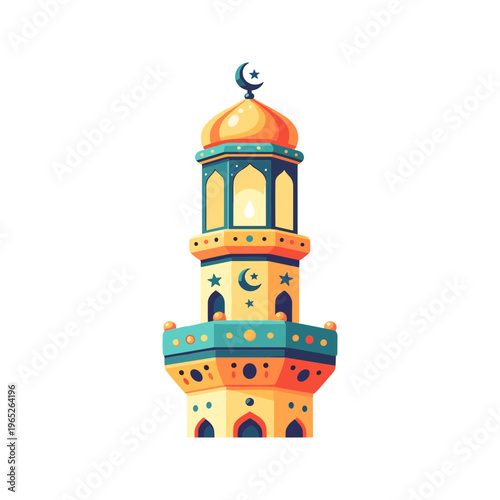Islamic Minaret Tower Architecture Ornament.