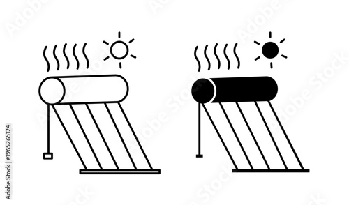 Solar Water Heater icon graphic vector. icon collection