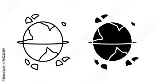 Space junk icon graphic vector. icon collection
