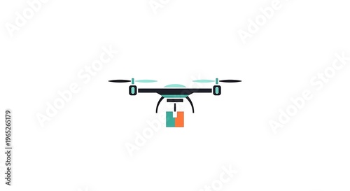 Aerial view of a drone with multispectral camera payload