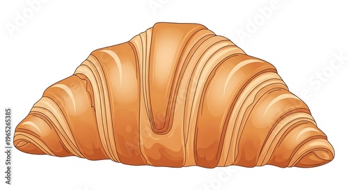A golden brown flaky and crispy croissant pastry freshly baked to perfection with layers of butter and dough
