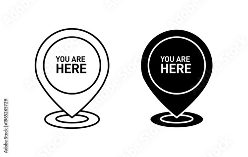 You are Here Pointer icon graphic vector. icon collection