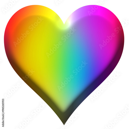 Vibrant rainbow heart with smooth gradient colors on transparant background, symbolizing love, diversity, pride, and positivity. Not the result of generative AI