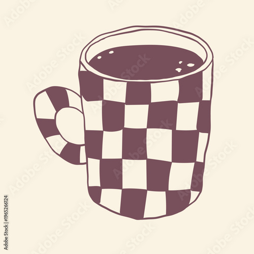 Cup with tea bag hand drawn outline doodle icon. Hot drink tea cup vector sketch illustration for print, web, mobile and infographics isolated on white background.