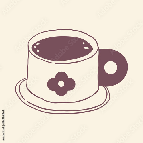 Cup with tea bag hand drawn outline doodle icon. Hot drink tea cup vector sketch illustration for print, web, mobile and infographics isolated on white background.