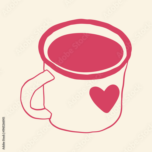 Cup with tea bag hand drawn outline doodle icon. Hot drink tea cup vector sketch illustration for print, web, mobile and infographics isolated on white background.