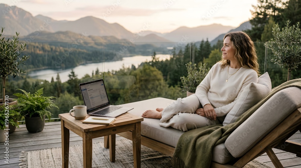 Fototapeta premium Work-Life Balance Luxury Editorial Scene