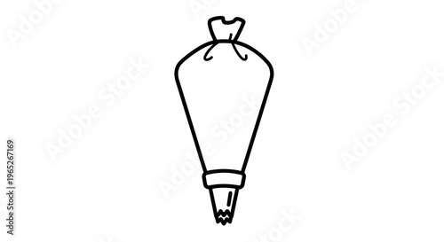 Drawing of a piping bag for cake decorating with cream or icing