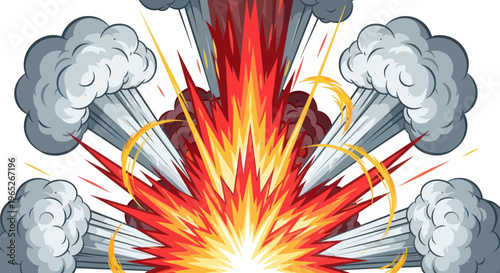 Explosion Blast Comic Style