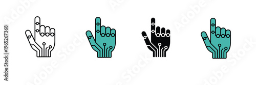 Robotic Hand Icon for Artificial Intelligence, Cybernetic Technology, and Future Innovation. Symbol Vector Illustration.