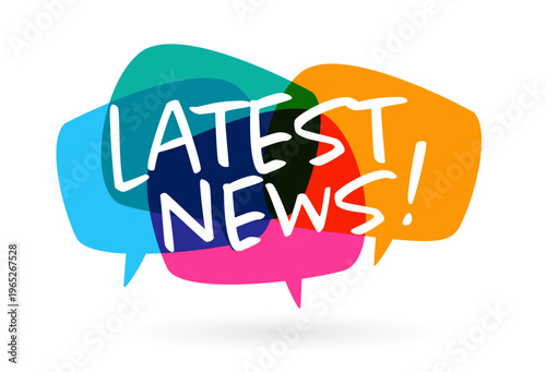 Text "Latest news" on speech bubble