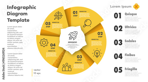 Circle chart infographic template with 4 step for process, timeline, strategy, presentation, start up project, theory basic operation, logic analysis. Venn diagram vector