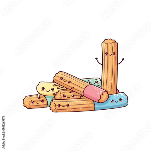 Colorful Ice Cream Sticks With Smiles.