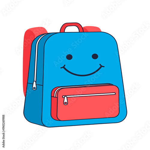 Colorful Smiling Backpack for School Kids.