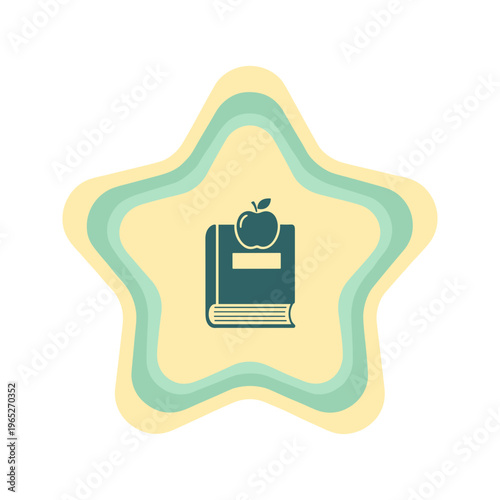 Education Icon Star Shape Book Apple.