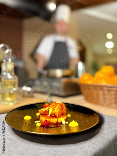 Pan Seared Duck Breast with Caramelized Pineapple, Fine Dining Restaurant Plating