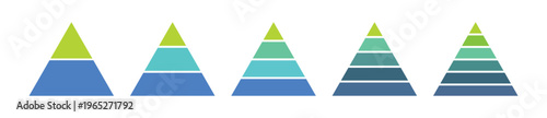 Pyramid infographic set. Colorful triangular pyramid icon vector. Pyramid up arrows infographic, diagram chart, triangle graph presentation. Business graph. Vector business illustration.