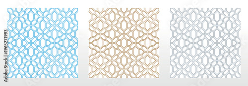 Set of abstract geometric patterns. Seamless vector backgrounds. Colored ornaments Graphic modern patterns Simple lattice graphic design