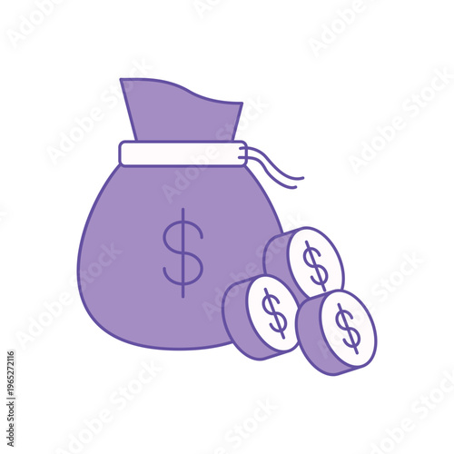 Money Bag icon clean and modern vector illustration