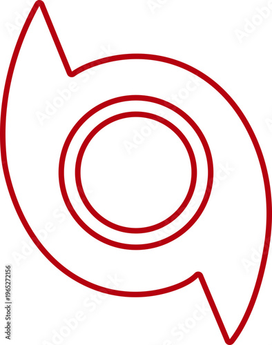 Hurricane cyclone icon in line style featuring storm, typhoon, tornado, whirlwind, vortex and weather synonym elements for disaster alert, climate design and warning graphics