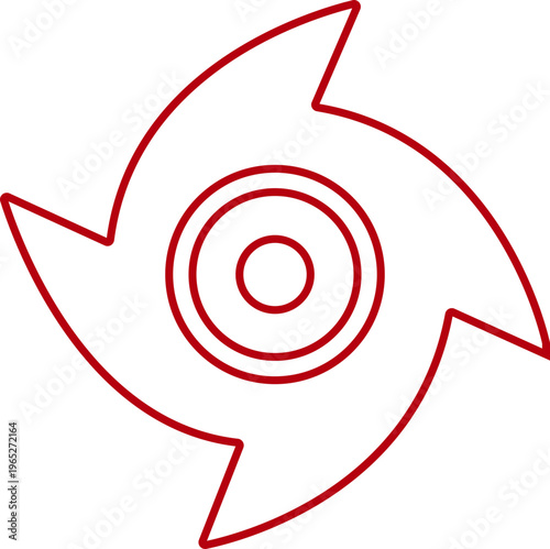 Hurricane cyclone icon in line style featuring storm, typhoon, tornado, whirlwind, vortex and weather synonym elements for disaster alert, climate design and warning graphics