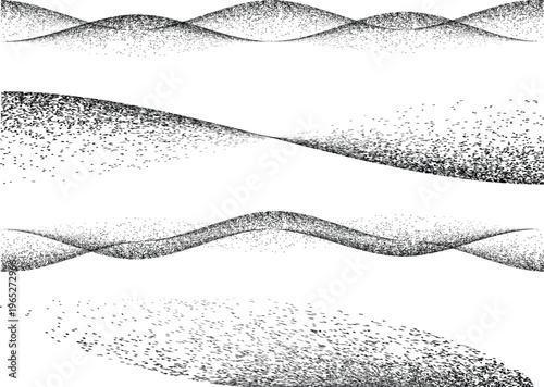 Abstract grain noise wave texture background with soft curved lines useful for posters, overlays. Minimal organic flow lines with subtle grainy texture. Fluid noised curves effect. Vector
