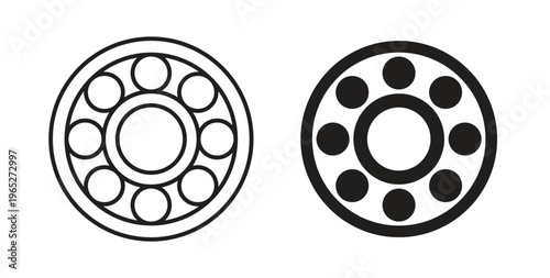 Car bearing icon line style collection. Simple black solid icons